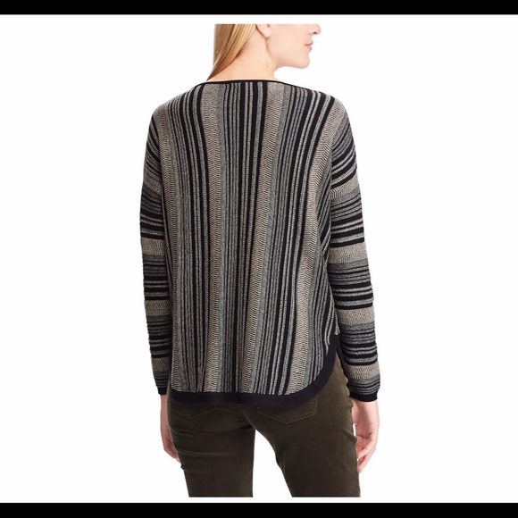 CHAPS Women’s Striped Black Sweater XXL NWT - Picture 2 of 3